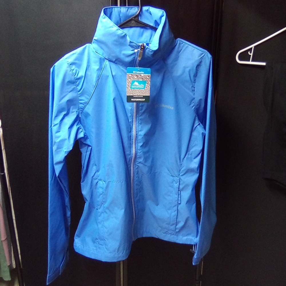 Baby blue Columbia waterproof jacket